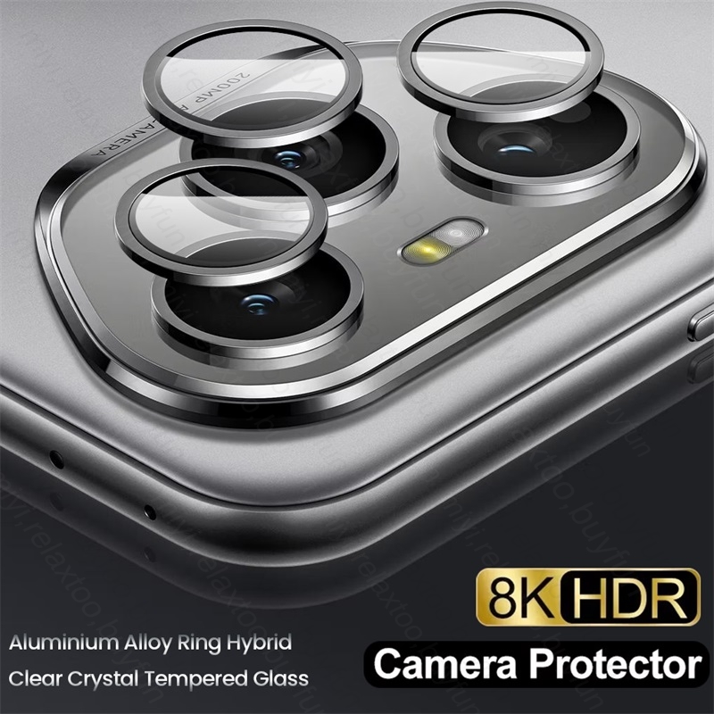 Tempered Glass Screen 9H - Protector de Cámara con Anillo Metálico