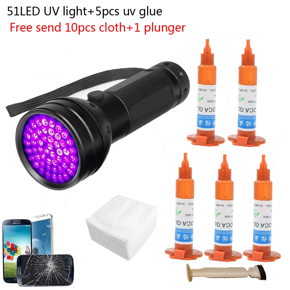 51 luz UV led 5 unids/lote 5g  - Liquid Uv Glue Kit reseña y precio